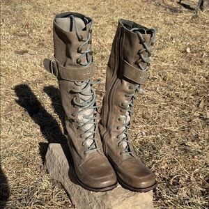 GEEWAWA tall lace up boots full zip